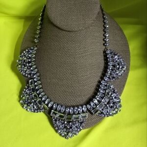 Baublebar goldtone rhinestone necklace statement runway